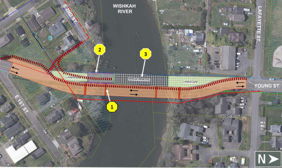 Potential North Aberdeen Bridge alternative that involves building a new bridge while retaining the southern portion of the existing bridge and removing the northern portion.